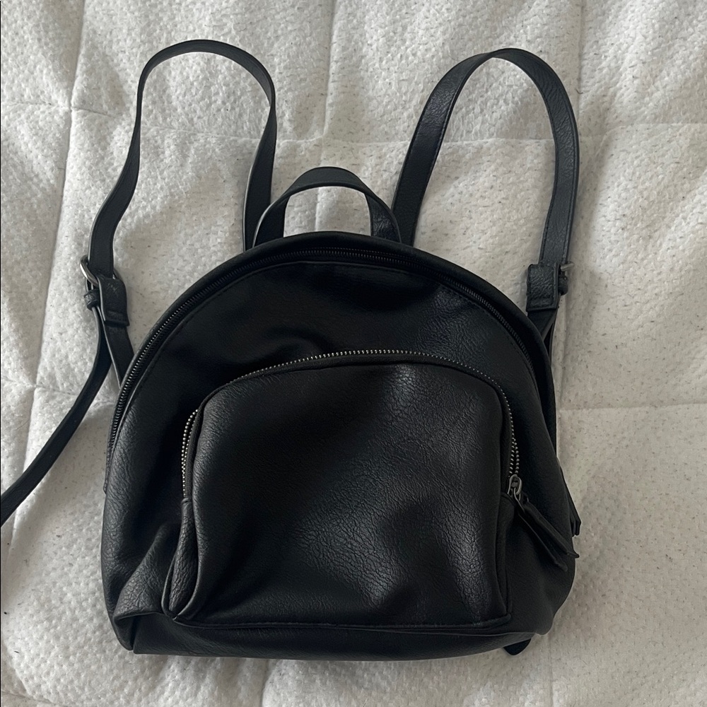 Black Leather Backpack